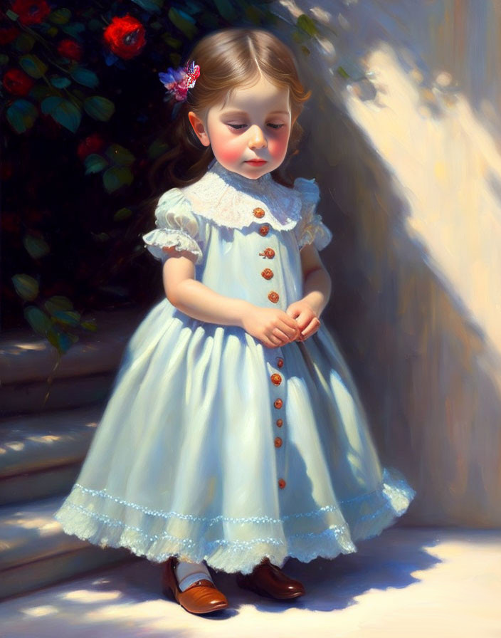 Картинка Девочка в светлом платье из коллекции Обои для рабочего стола Дети