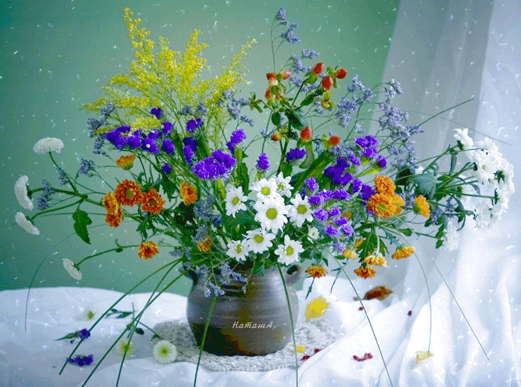Картинка Букет полевых цветов из коллекции Картинки анимация Цветы