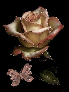 Картинка Бежевая роза из коллекции Картинки анимация Цветы