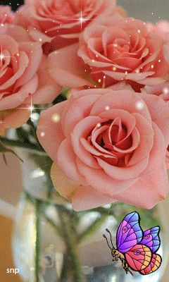 Картинка Букет роз в вазе из коллекции Картинки анимация Цветы