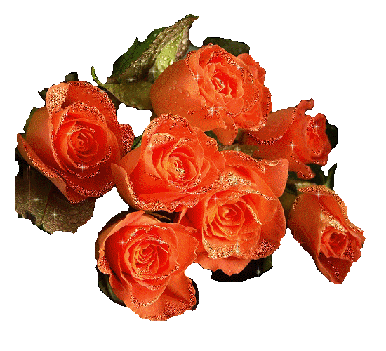 Картинка Оранжевые розы из коллекции Картинки анимация Цветы