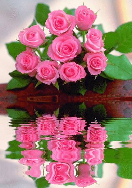 Картинка Розовые розы из коллекции Картинки анимация Цветы