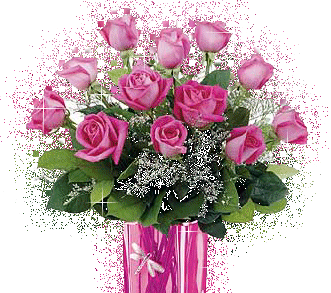 Картинка Букет розовых роз из коллекции Картинки анимация Цветы