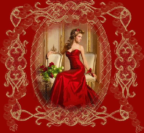 Картинка Девушка в красном платье из коллекции Картинки анимация Девушки