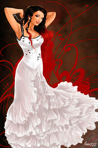 Картинка Девушка танцовщица в белом платье из коллекции Картинки анимация Девушки