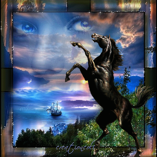 Картинка Черная лошадь из коллекции Картинки анимация Животные