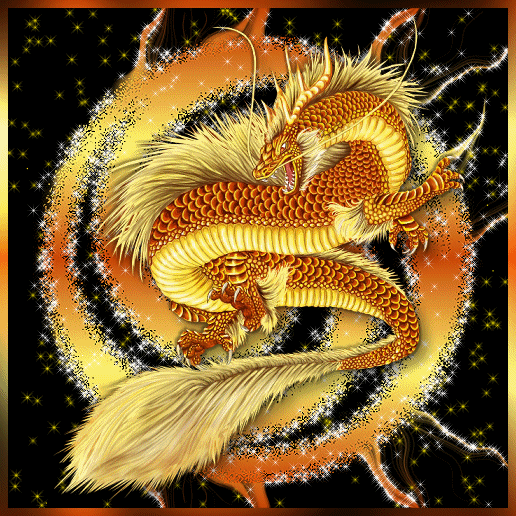 Картинка Золотой дракон из коллекции Картинки анимация Животные