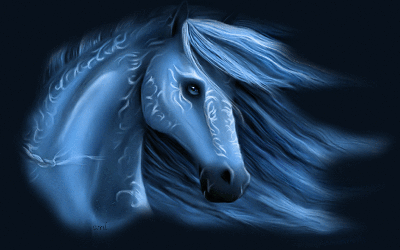 Картинка Синяя лошадь из коллекции Картинки анимация Животные