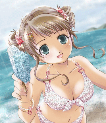 Картинка девочка на пляже из коллекции Картинки анимация Аниме