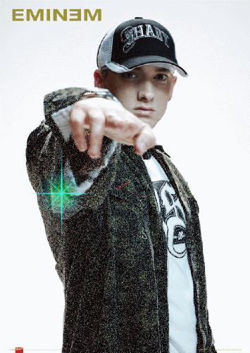 Картинка Eminem в блестящей черной куртке из коллекции Картинки анимация Мужчины