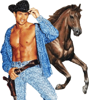 Картинка Ковбой и его лошадь из коллекции Картинки анимация Мужчины