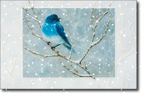 Картинка Синица под снегом на ветке из коллекции Картинки анимация Птицы