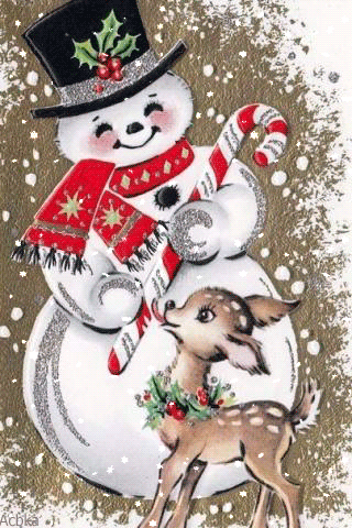 Картинка Рождественский Снеговик из коллекции Картинки анимация Новый год и Рождество 2024