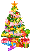 Картинка Новогодняя ёлка с подарками из коллекции Картинки анимация Новый год и Рождество 2024