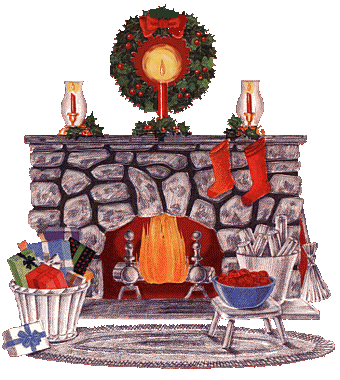 Картинка Новогодний камин из коллекции Картинки анимация Новый год и Рождество 2024