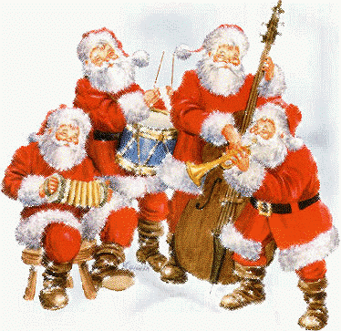Картинка Санта клаусы из коллекции Картинки анимация Новый год и Рождество 2024