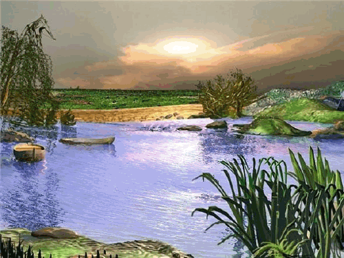 Картинка Закат и река из коллекции Обои для рабочего стола Природа