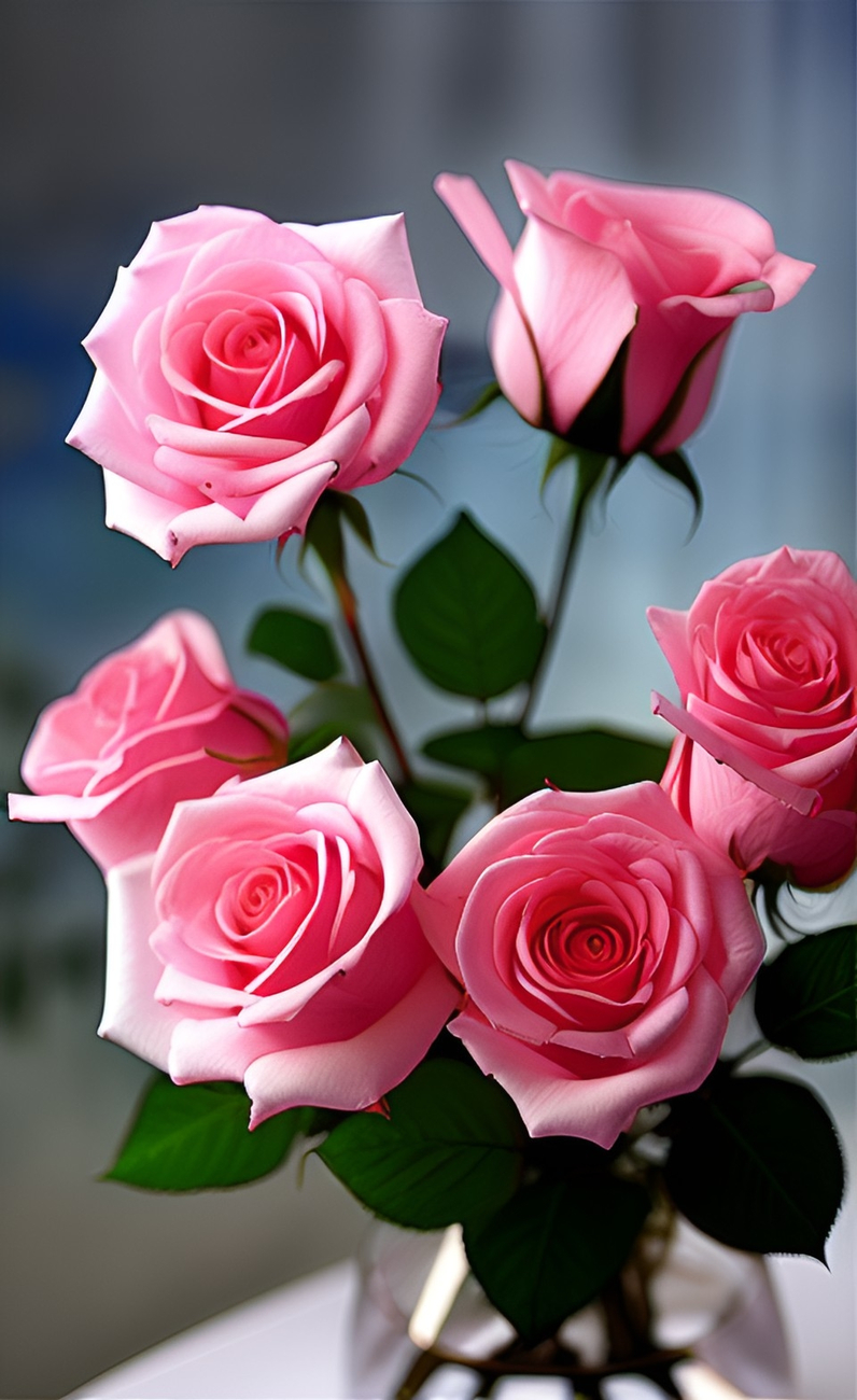 Картинка Розовые розы из коллекции Обои для рабочего стола Цветы