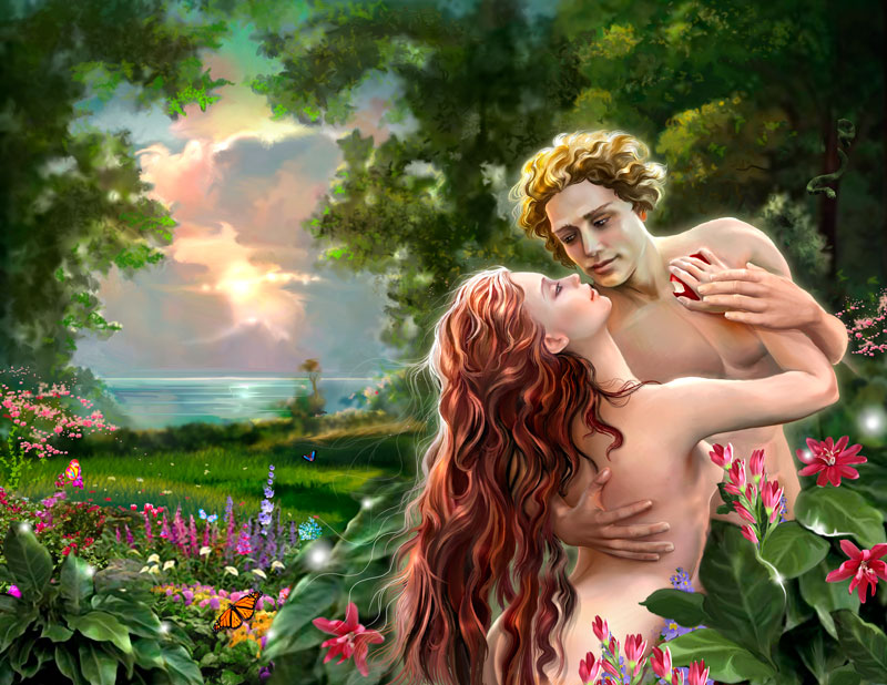 Картинка Адам и Ева из коллекции Обои для рабочего стола Иллюстрации