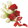 Картинка Розы и белые тюльпаны из коллекции Картинки анимация Маленькие картинки