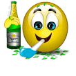 Картинка Смайл и шампанское из коллекции Картинки анимация Маленькие картинки