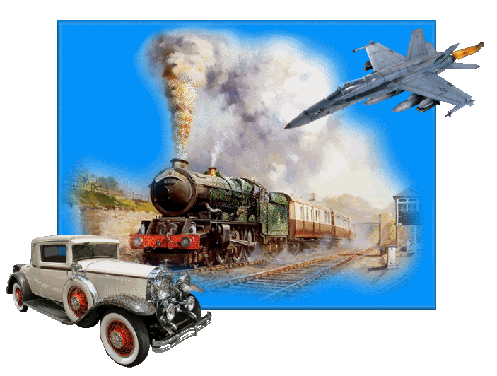 Картинка Паровоз,самолет,автомобиль из коллекции Картинки анимация Транспорт