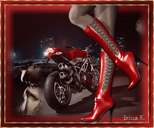 Картинка Красный мотоцикл из коллекции Картинки анимация Транспорт