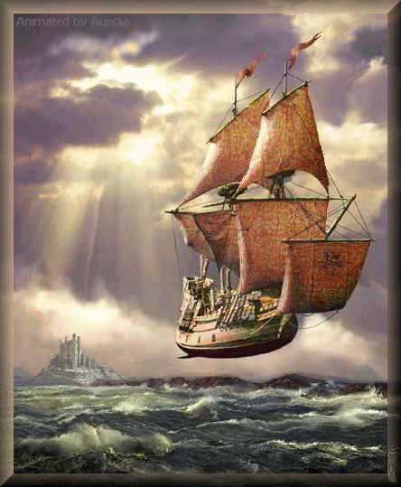 Картинка Летучий корабль из коллекции Картинки анимация Транспорт