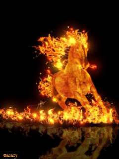 Картинка Огненный конь из коллекции Анимация на телефон Животные