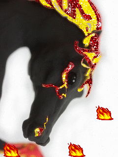 Картинка Огненная лошадь из коллекции Анимация на телефон Животные