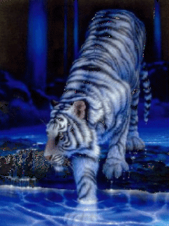 Картинка Голубой тигр из коллекции Анимация на телефон Животные