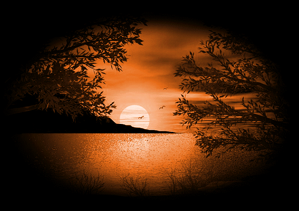 Картинка Багровый закат из коллекции Картинки анимация Природа