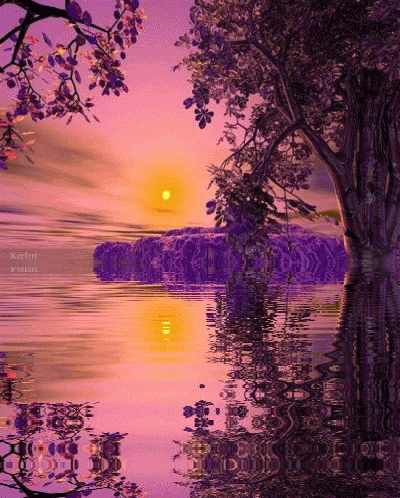Картинка Сиреневый вечер из коллекции Картинки анимация Природа