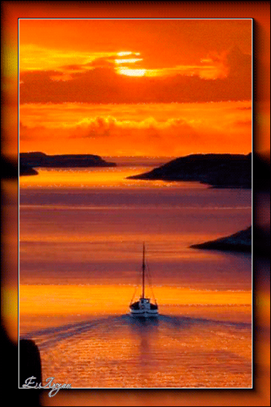 Картинка Оранжевый закат из коллекции Картинки анимация Природа