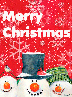Картинка Веселые снеговички из коллекции Анимация на телефон Новогодние картинки