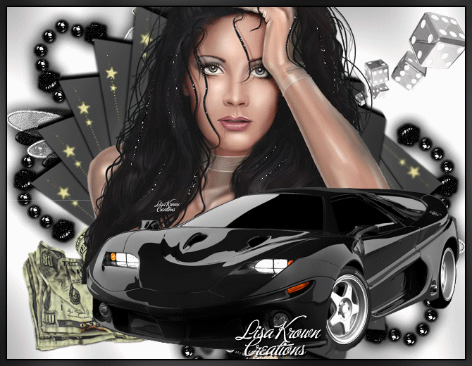 Картинка Девушка и черный авто из коллекции Картинки анимация Девушки