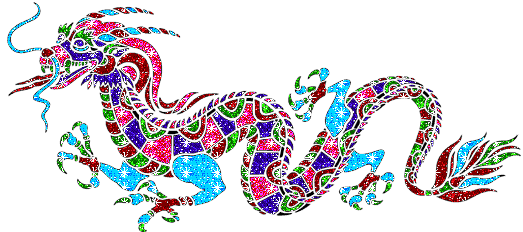 Разноцветный дракон - Животные в картинках