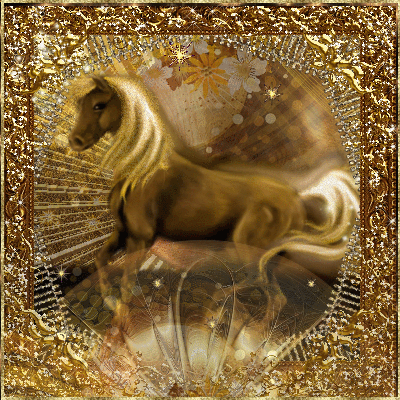 Картинка Золотая лошадь из коллекции Картинки анимация Животные