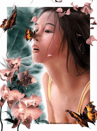 Картинка Анимешка с бабочками из коллекции Картинки анимация Аниме