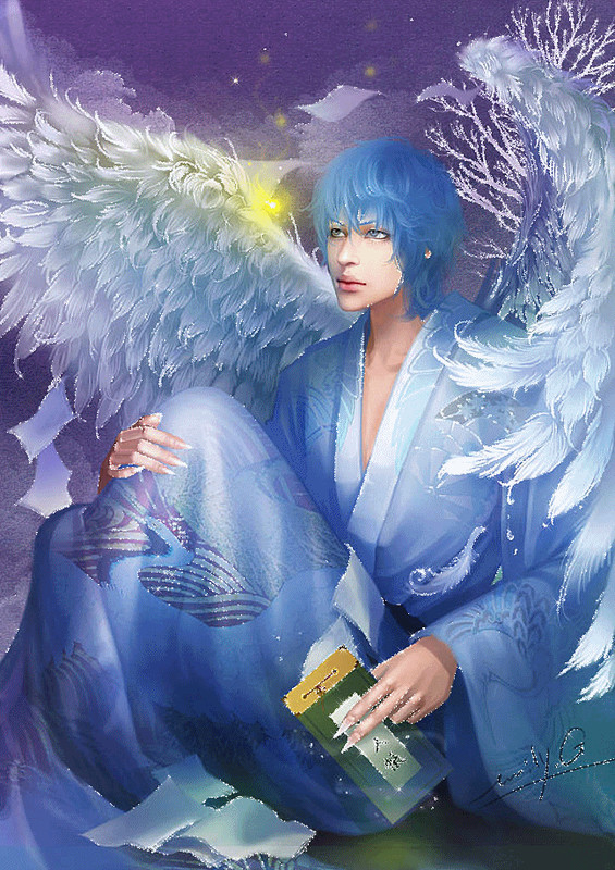 Картинка Синий ангел из коллекции Картинки анимация Мужчины