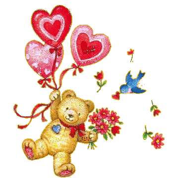 Картинка Мишка с сердечками из коллекции Картинки анимация Любовь и романтика