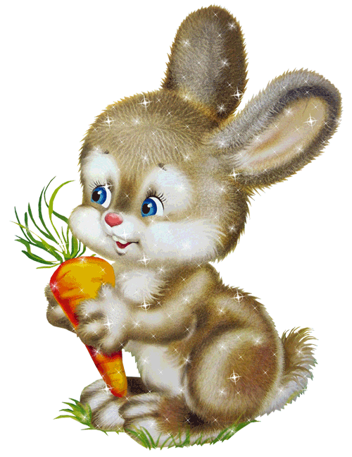 Картинка Зайчик с морковкой из коллекции Картинки анимация Мультяшки детям