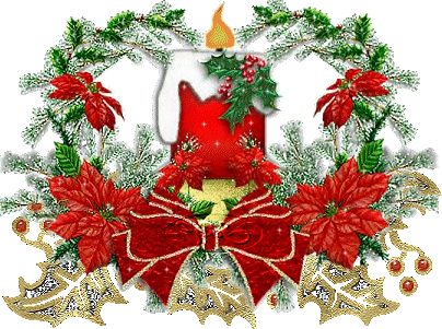 Картинка Свеча в рождественском венке из коллекции Картинки анимация Новый год и Рождество 2024