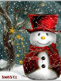 Картинка Открытка со снеговичком из коллекции Картинки анимация Новый год и Рождество 2024
