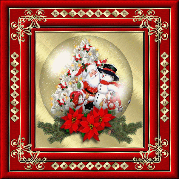 Картинка Дед Мороз и снеговик из коллекции Картинки анимация Новый год и Рождество 2022