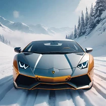 Lambo in Snow iPhone Wallpaper 4K - Автомобили