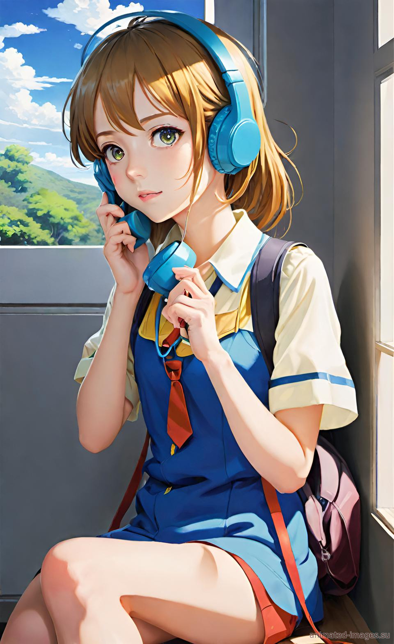 Картинка Девушка с телефоном из коллекции Обои для рабочего стола Аниме