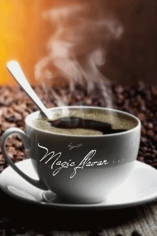 Чашечка горячего и ароматного кофе - Анимационные GIF