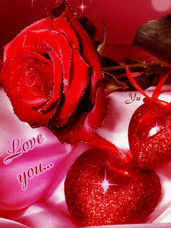 Картинка Валентинка с розой из коллекции Картинки анимация Сердечки и Валентинки