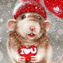 Красивые новогодние открытки с годом Крысы